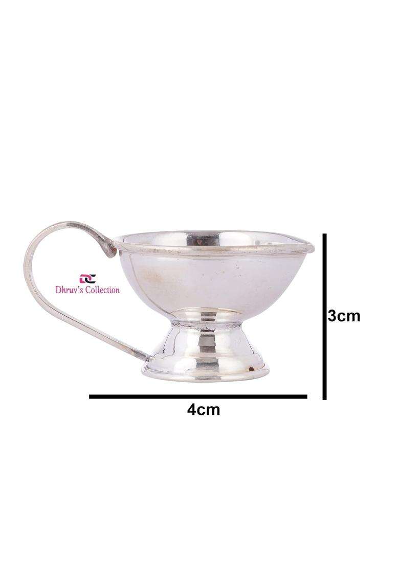Dhruvs Collection 925 Pure Silver BIS Hallmarked Glossy Finished JYOT Big Size for Puja and Gifting Purpose - Indya