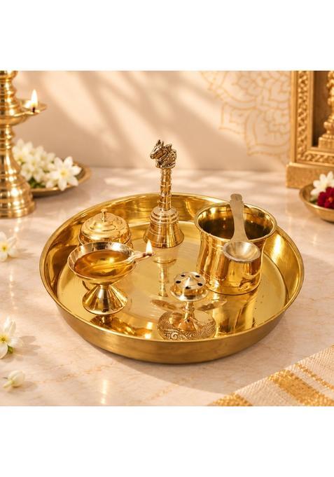 Putrika Gold Brass Puja Thaliset Pooja Thali