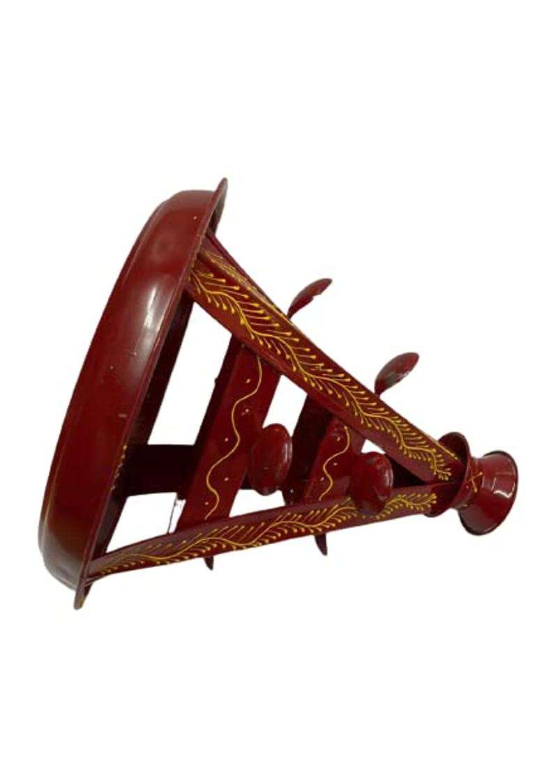 Handicrafts Red Pooja Thali Set Puja Thali Set for Home Fancy Puja Thali Set for Home Pooja Set Decorative - Indya