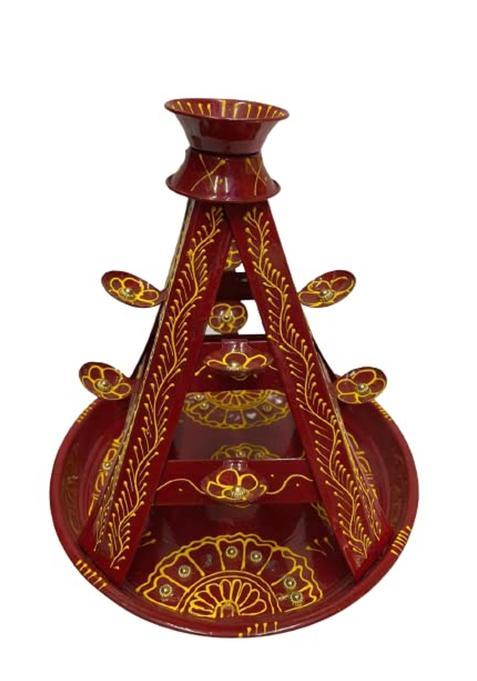 Handicrafts Red Pooja Thali Set Puja Thali Set for Home Fancy Puja Thali Set for Home Pooja Set Decorative