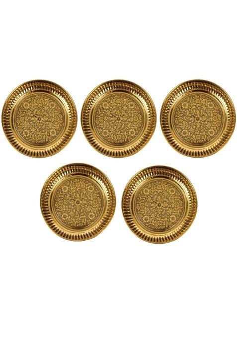 Putrika Gold Traditional Handcrafted Brass Puja Pooja Thali