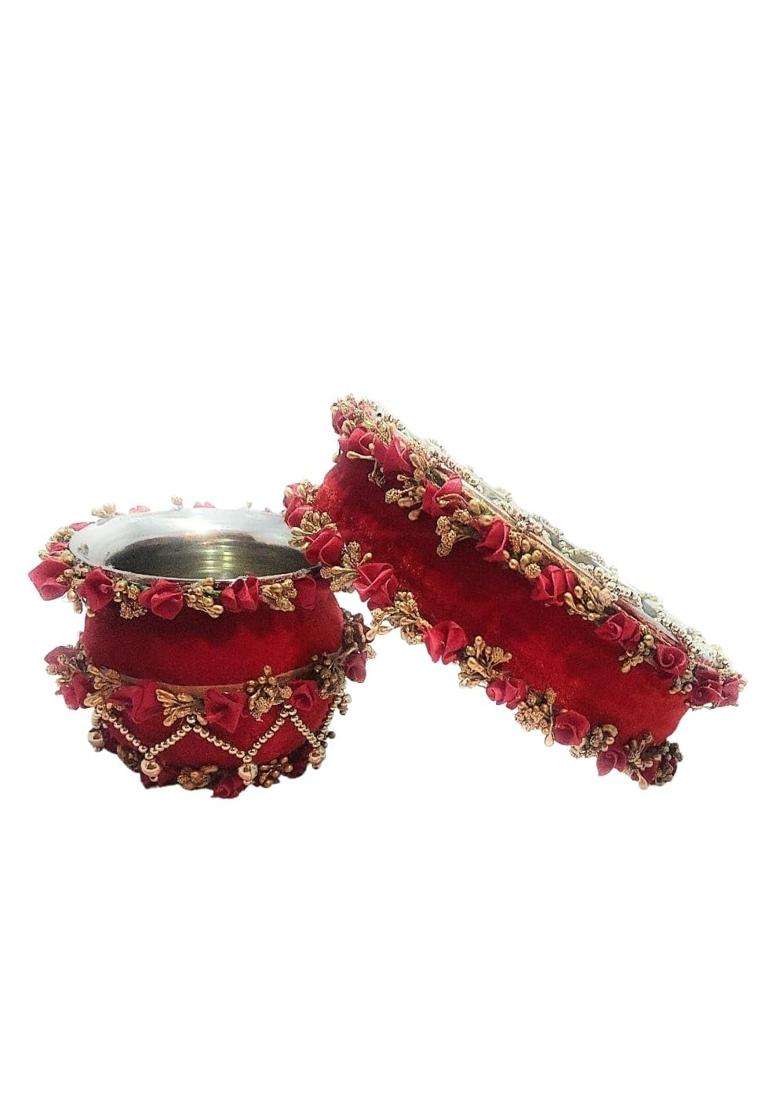 Giftsbouquet Karwachauth Thali Set I Karvachauth I Karwa Chauth I Karva Chauth Puja Stainless Steel Thali Set - Indya