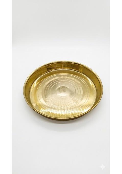 Moti Metal Industries MMI Bronze Pure Thali Set for Pooja and Serving Purpose 11Inch 4