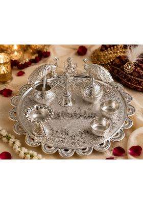 German Silver Baraati Pooja Thali Set