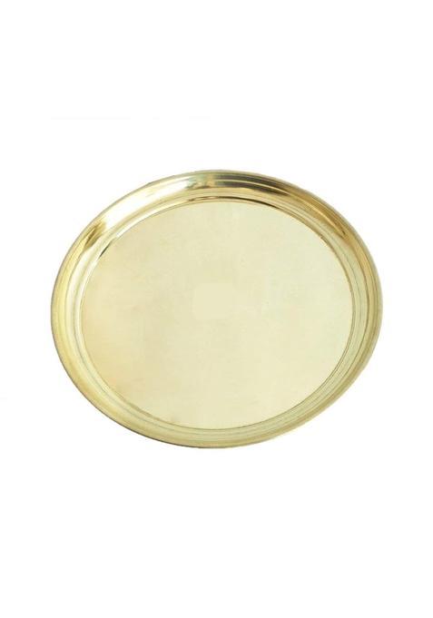 Bhakti Shringar Gold Pure Brass Pooja Plate Thali for Puja Aarti Home Decoration and Traditional Gift