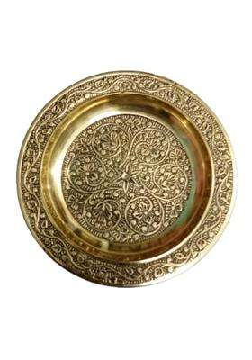 FINE Decor Traditional Brass Puja Thali 4 Inch Bhog Thali Pack of 9