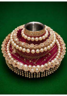 Multicolor Karwa Chauth Special Pooja Thali Set Traditional Indian Thali with Karwa