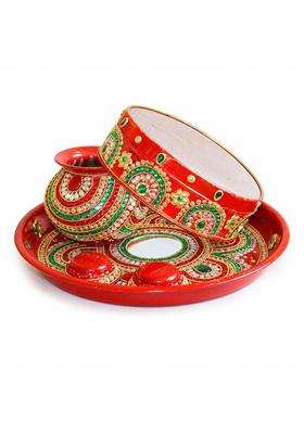 Salvus APP Solutions Karva Chauth Thali Set Multicolor 11 Inch
