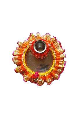 Brown Leaf Thali Lota Cover Frill for Pooja Ceremony Gota and Net Work Lota Frill for Shagun and Karva Chauth