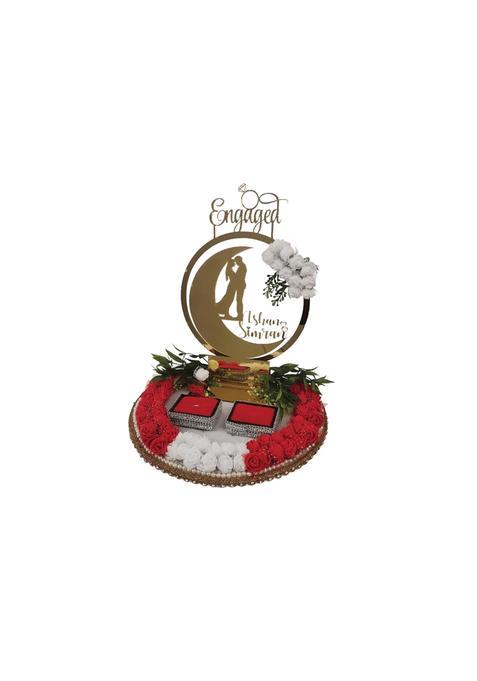 Signoogle Customized Acrylic Name Engagement Ring Platter for Ring Ceremony Tray Ring Holder Decorative Plate