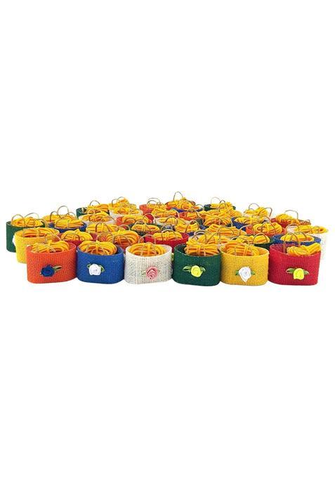 Soul Artisan Thamboolam Return Gifts in Mini Multicolor Jute Bag with Tilakam and Thali Pack of 50