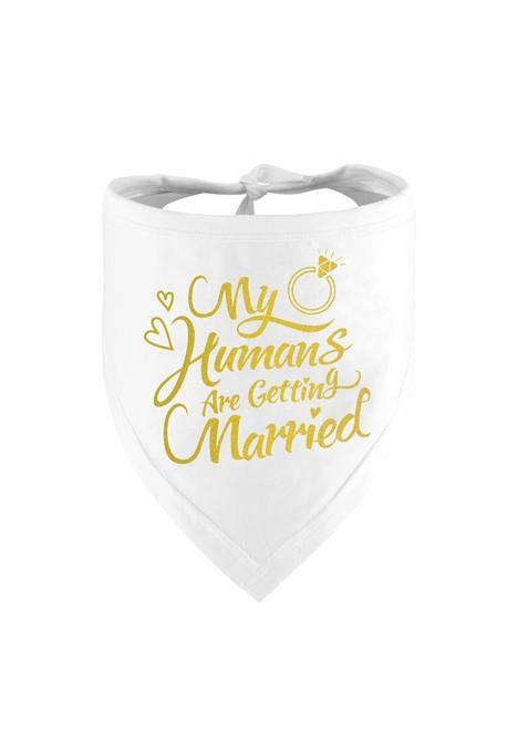 Dzmodz Engagement Gift My Humans Are Getting Married Dog Bandana Wedding Photo Prop Pet Scarf