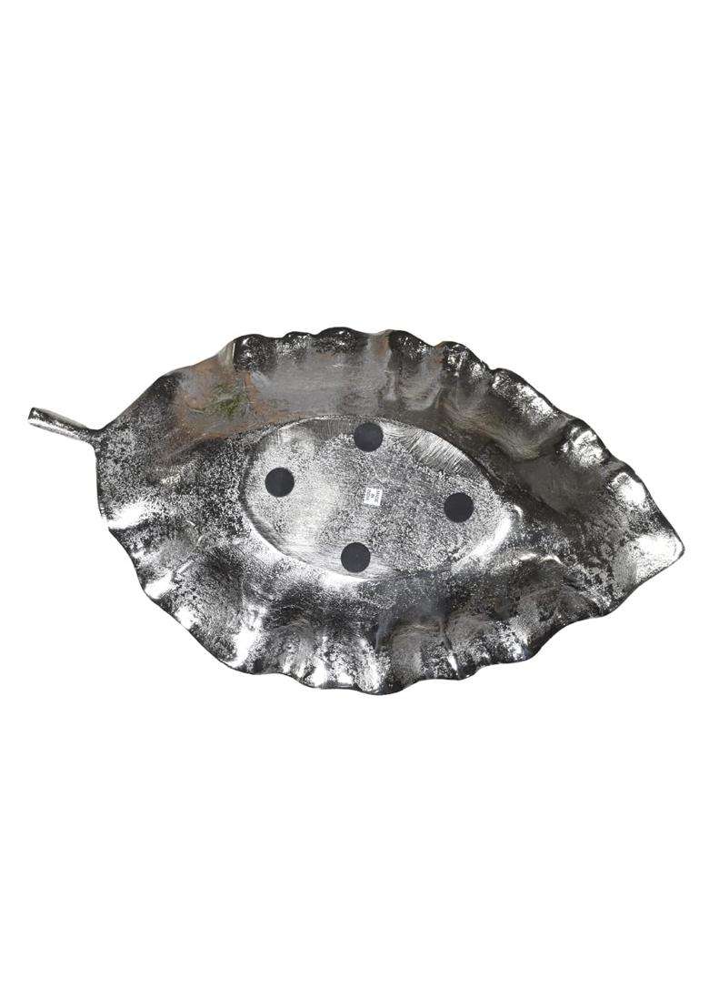 Rugsotic Carpets Handmade Decorative Silver Color Coated 18 X 9 and Half X 2 Cms Aluminium Tray - Indya
