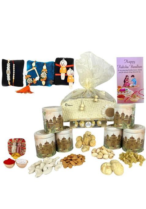 Nutri Miracle Rakhi Healthy Gift Hamper with Roasted Nuts and Chocolate Pieces