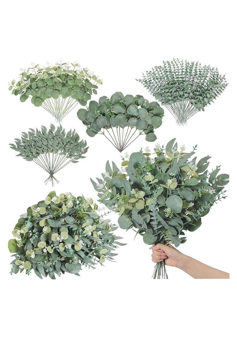 Artisoul Artificial Mixed Eucalyptus Leaves Stems Faux Plants Greenery for Engagement - Indya