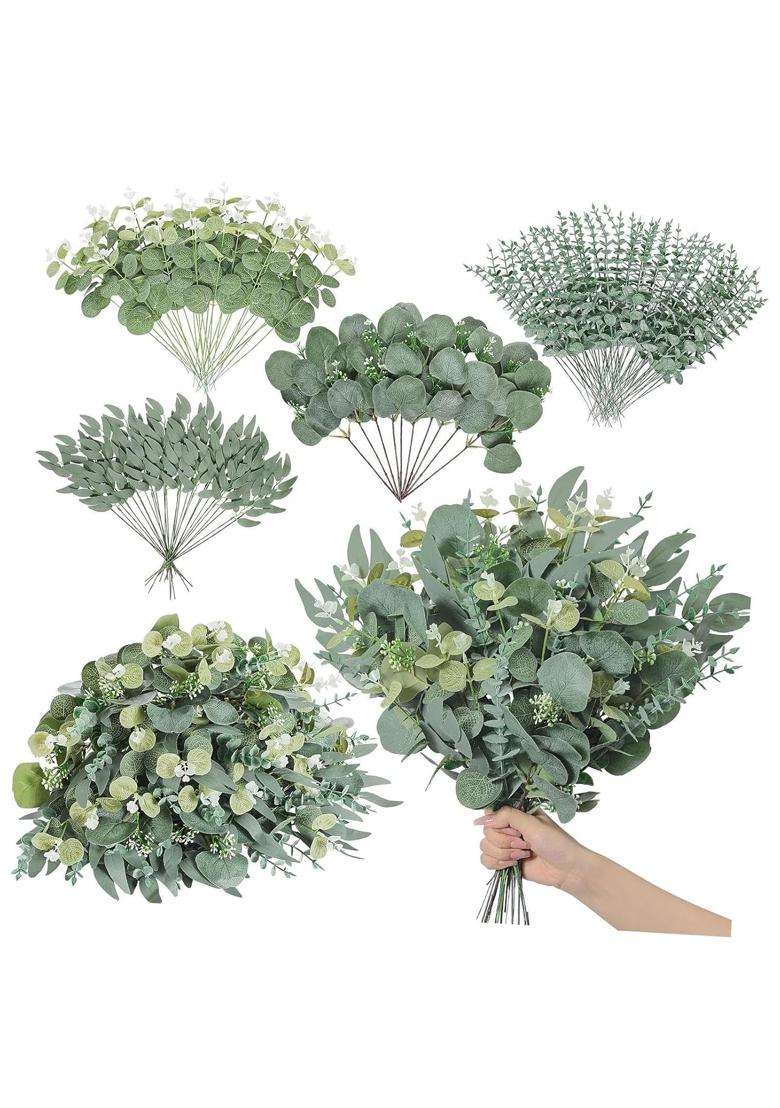 Artisoul Artificial Mixed Eucalyptus Leaves Stems Faux Plants Greenery for Engagement - Indya