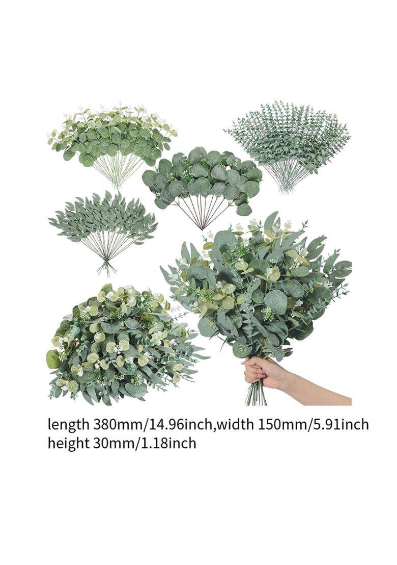 Merishopp Artificial Mixed Eucalyptus Leaves Stems Faux Plants Greenery for Engagement - Indya