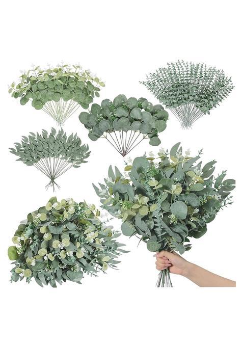 Merishopp Artificial Mixed Eucalyptus Leaves Stems Faux Plants Greenery for Engagement