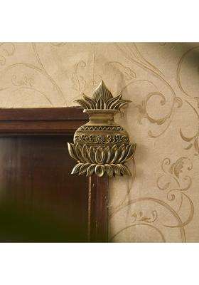 Esplanade Golden Brass Kalash Wall Hanging Coconut Shriphal and Lotus Heavy Solid Brass Door and Home Decor