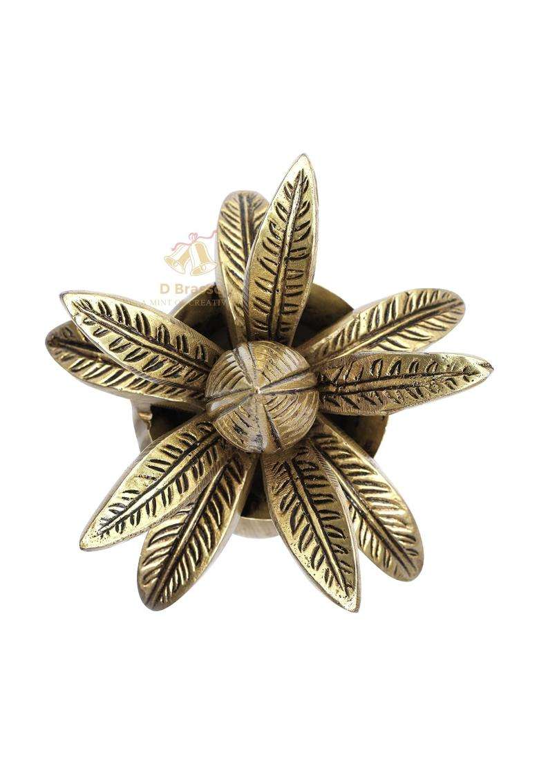 D Brasso Gold 5 Inch Premium Brass Mangal Kalash with Coconut Pital Kalash for Pooja Pack of 1 - Indya