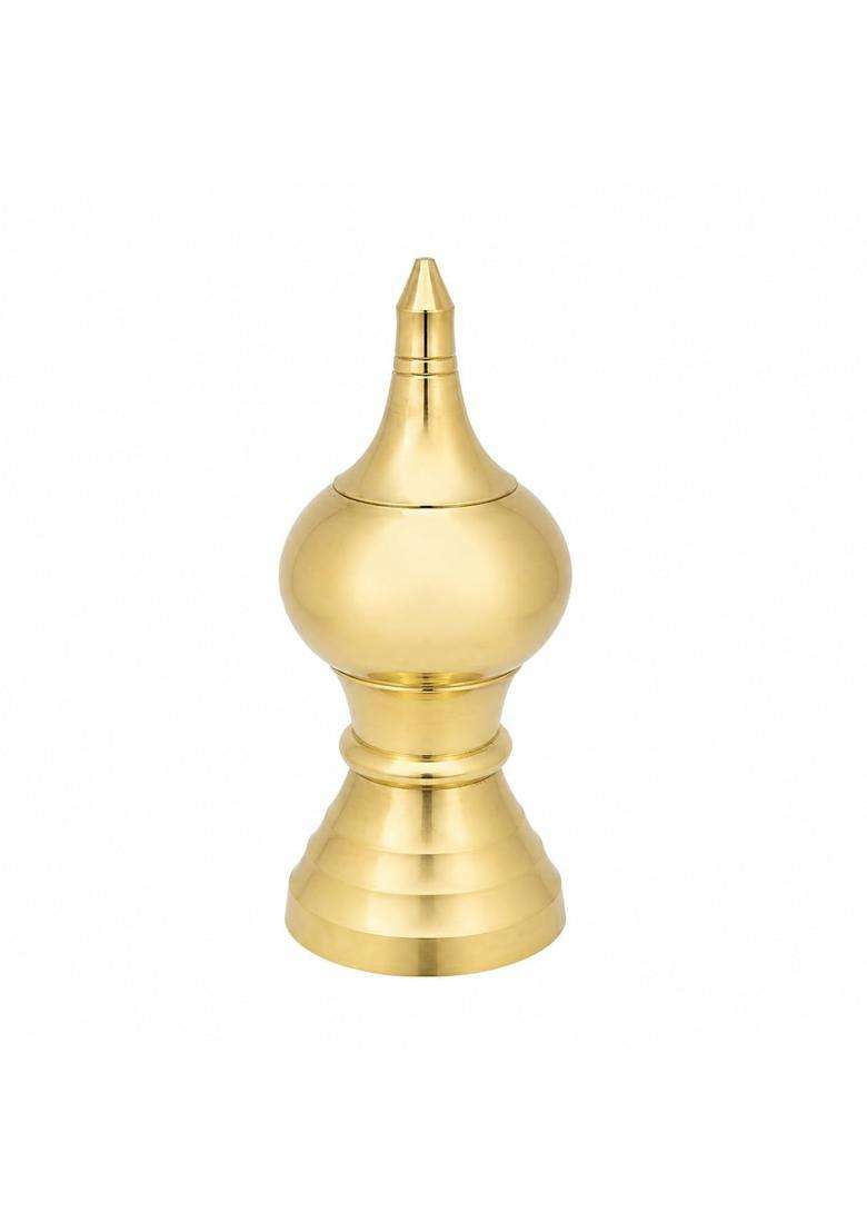 KARTHI7OCT Store 6 Inch Heavy Brass Pooja Kalash Approx 300G Traditional Gopuram Kalasam for Home Temple - Indya