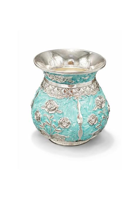 Piepot Silver Plated Pooja Kalash Decorative Kalash for Home Temple Navratri Diwali