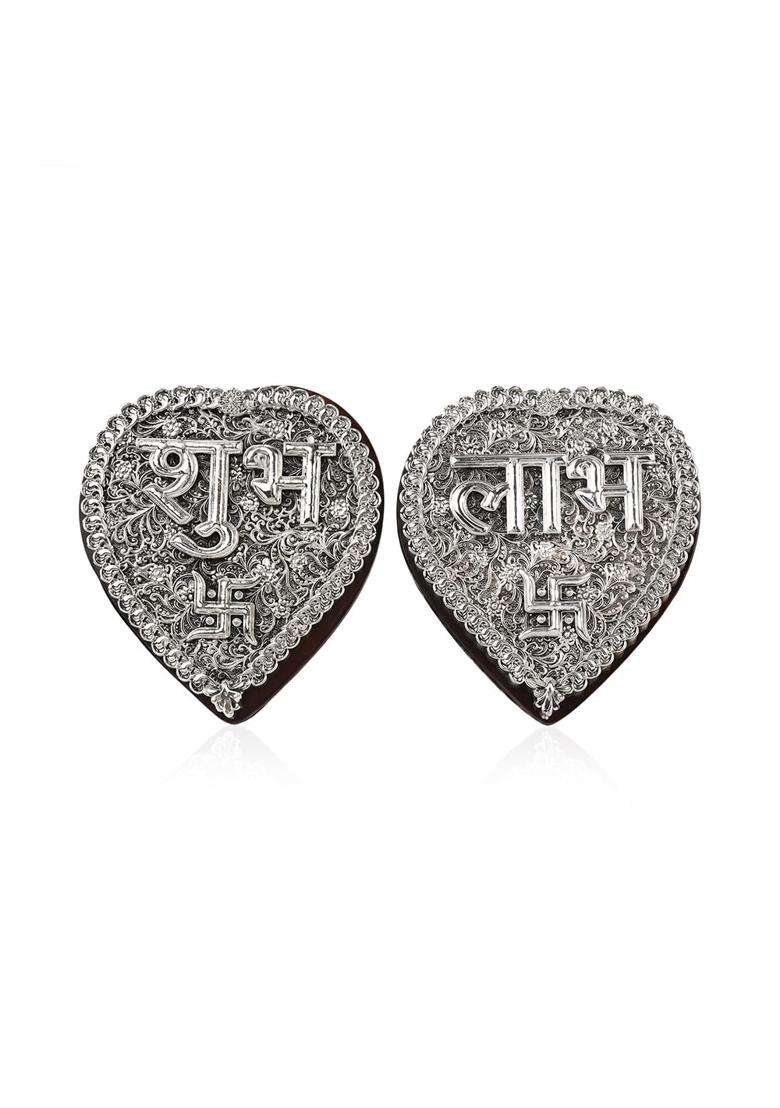 TOUCH925 Pure 999 Silver Plated Shubh Labh Wall Hanging - Indya