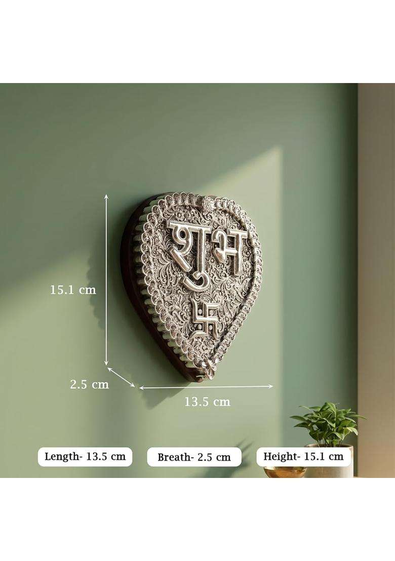 TOUCH925 Pure 999 Silver Plated Shubh Labh Wall Hanging - Indya