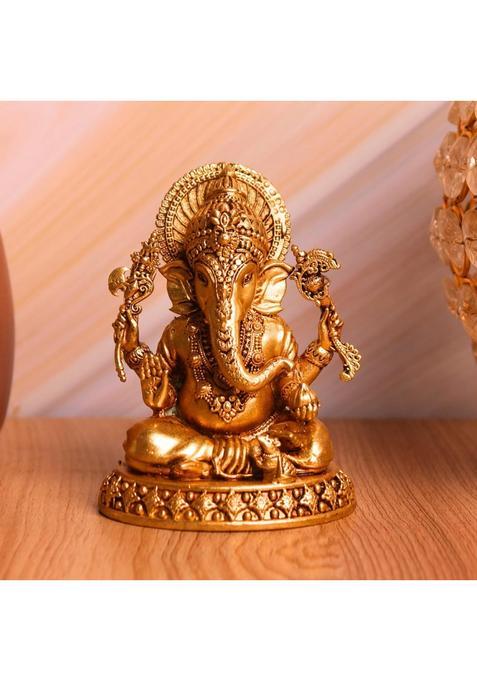 Bharat Idols 100 Percent Pure Brass Halwai Ganesha Idol Ganpati Bappa Murti for Home Mandir Vastu