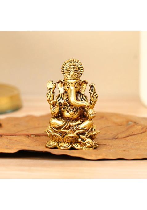 Bharat Idols 100 Percent Brass Lambodara Ganesh Idol Shri Ganesha Murti for Home Mandir