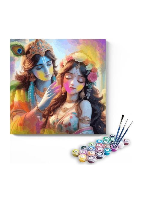 Eazy Arts Krishna and Radha Colourful Celebration Paint by Numbers Kit DIY Acrylic Painting Kit for Adults