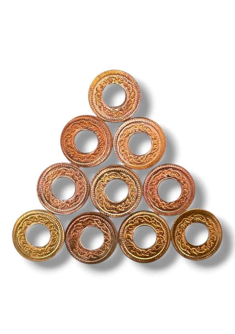 Aura Pooja Tamba Copper Sikke Auspicious Pure Copper Coins for Pooja Lakshmi Puja - Indya