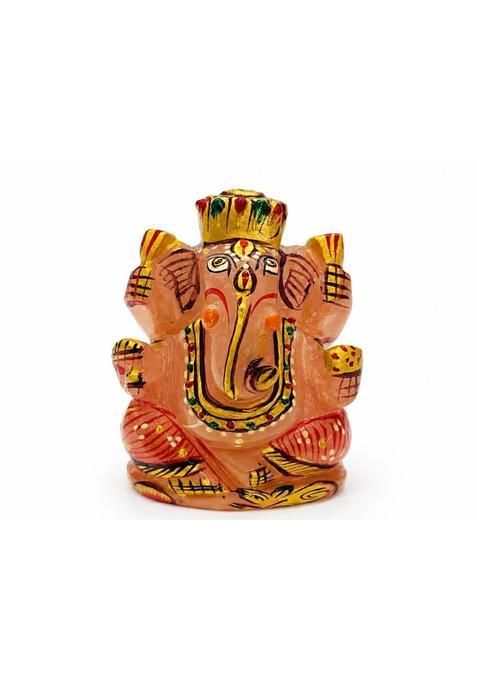 Dhruvam AAA Grade Rose Quartz Ganesh Ji Idol Vastu Murti
