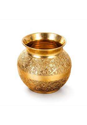 Mkd2 Rise Gold Pure Brass Lota for Puja Kalash for Pooja 500 ML 1 Piece