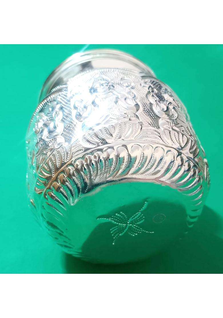 Pure German Silver Ashtalakshmi Chombu Kalash 10 X 8 X 15 Cms Ashtalakshmi Lota Astalakshmi Kalash Set 460Gms - Indya