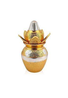 The Healing Store German Gold Silver Plated Pooja Kalash Lota with Coconut
