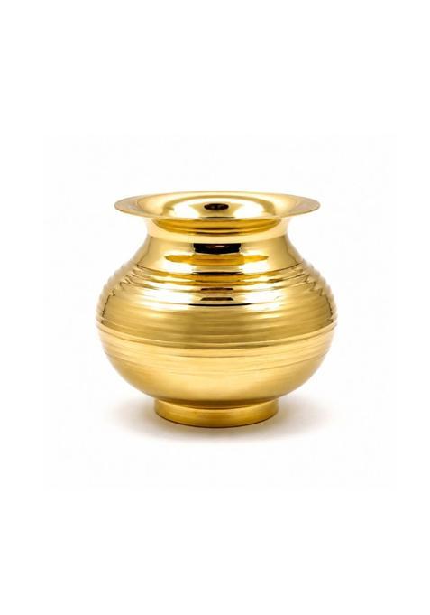 NYRA Gold Peetal Brass Designer Glossy Finish Heavy Water Storage Lota Gunj Kalash Chambu for Home Kitchen