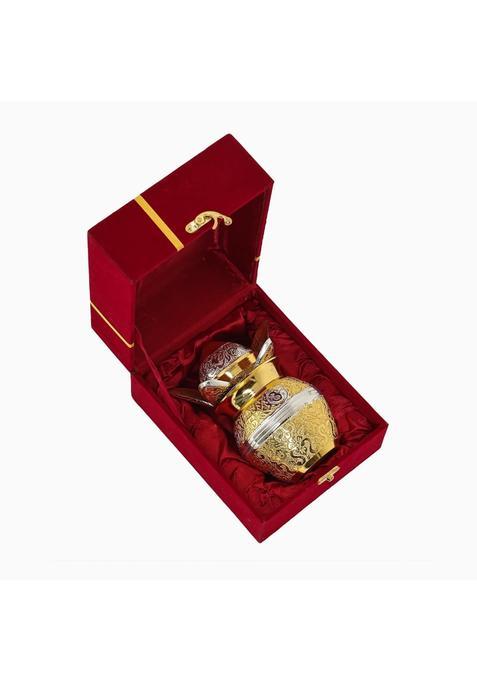 Svanam Royal Brass Om Kalash Set Gold Silver Finish Pooja Kalash with Lid