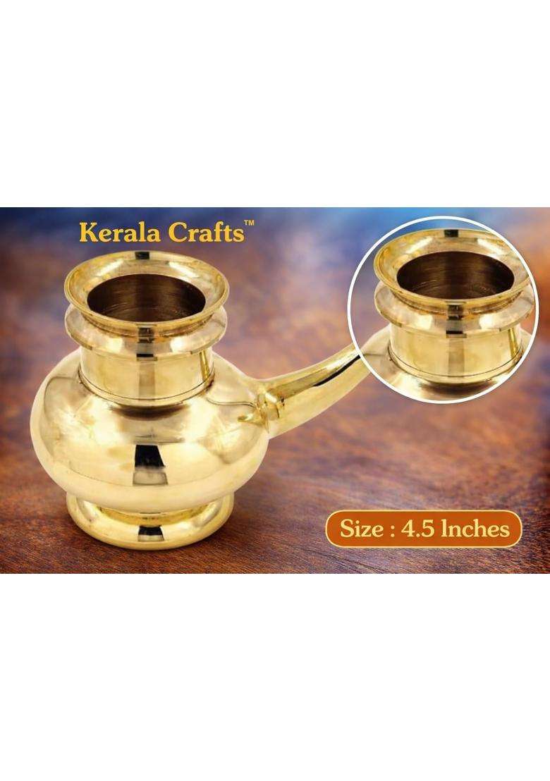 Kerala Crafts Gold Pure Brass 4 and Half Inch Kindi Lota Lutiya Kalash - Indya