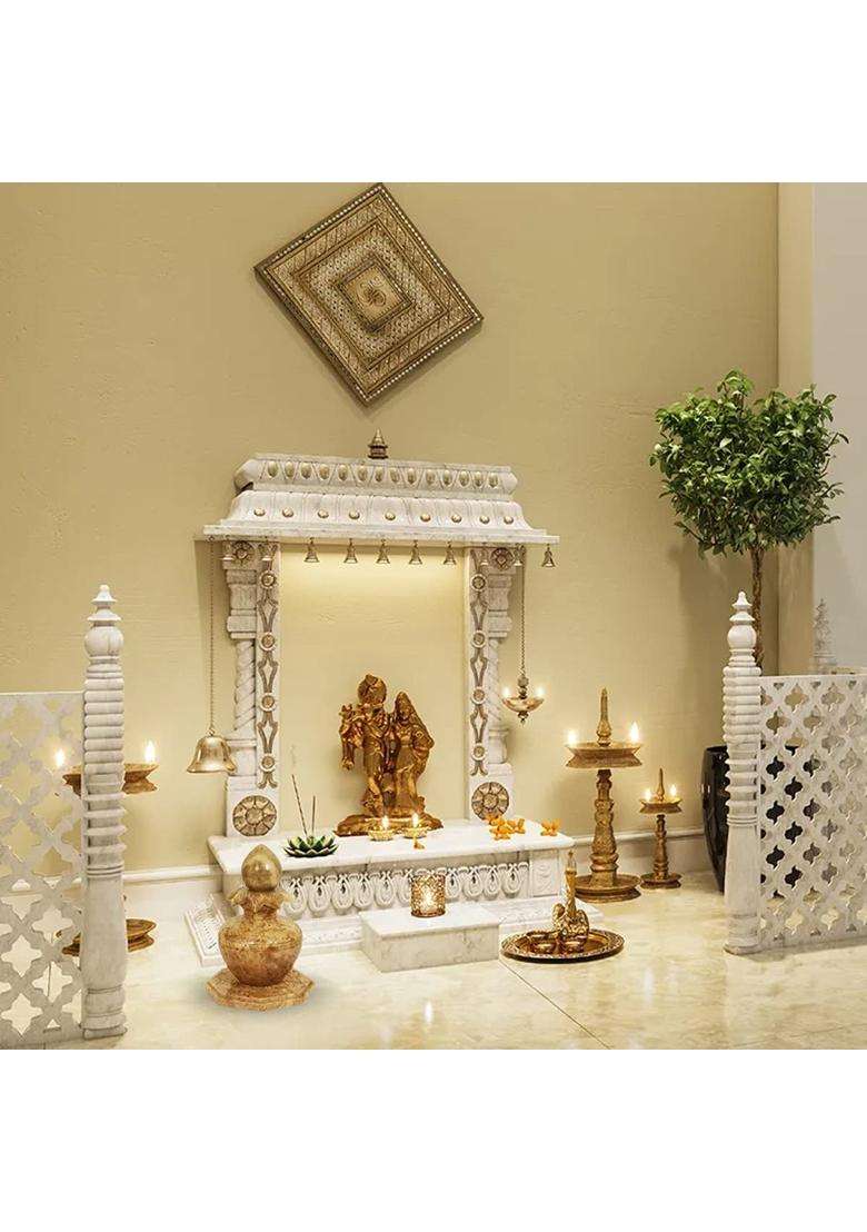 Live Vaastu Brown Vastu Marble Mangal Kalash Prosperity and Lucky Charm - Indya