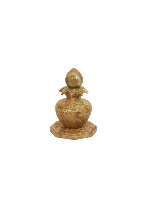 Live Vaastu Brown Vastu Marble Mangal Kalash Prosperity and Lucky Charm