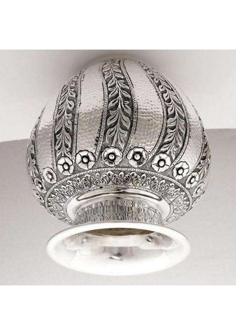 Pure German Silver Designer Nakashi Kalash Lota for Pooja Puja Silver Design Metal Pooja Kalash Chambu Lota - Indya