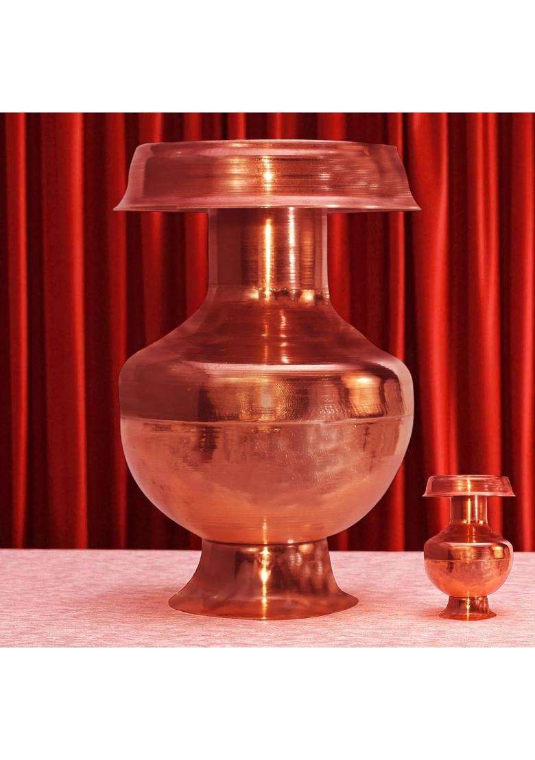 Shrinika Pure Copper Devi Ghot Pooja Kalash Lota for Puja Temple and Home Rituals - Indya