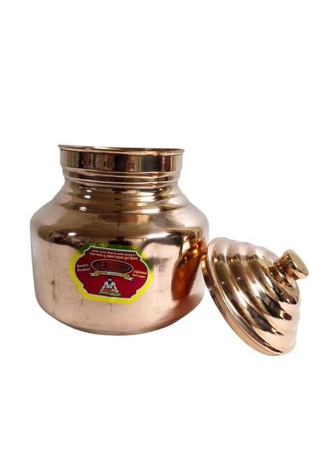 Pure Copper Pooja Kalash with Lid Large Big Size 5 Liter Copper Lota