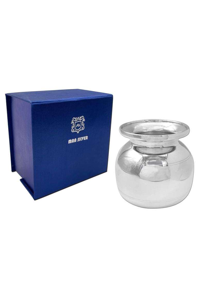 MAA Silver Pure Silver Plain Kalash Lota BIS Hallmarked with Mirror Finish Perfect for Gifting Home Office - Indya
