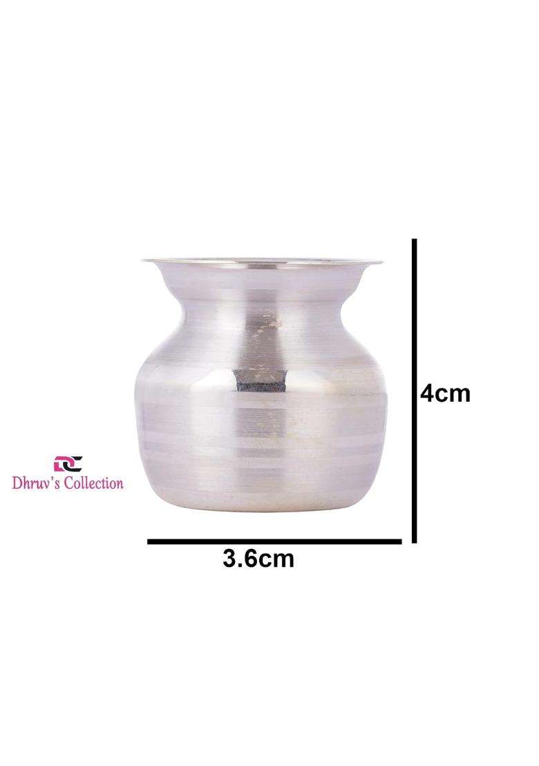 Dhruvs Collection 925 Pure Silver BIS Hallmarked Kalash Lota for Puja Temple Home Decor - Indya
