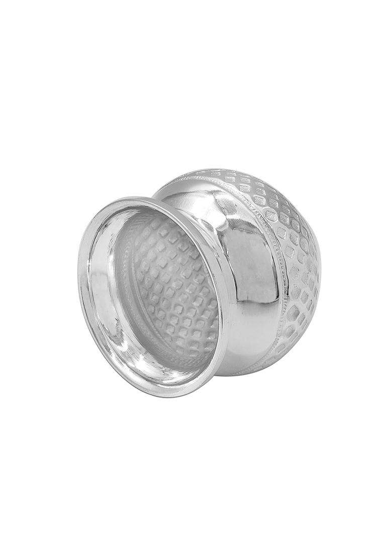 MAA Silver Pure Silver Nakshi Work Kalash Lota BIS Hallmarked Perfect for Gifting Home Office Puja Use - Indya