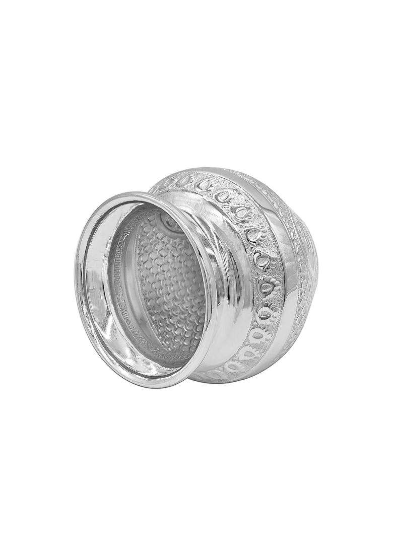 MAA Silver Pure Silver Nakshi Work Kalash Lota BIS Hallmarked Perfect for Gifting Home Office Puja Use - Indya