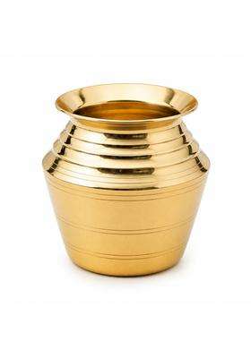 SF Steel Factory Gold Brass Kalash for Pooja 1 and Half Litre Big Size