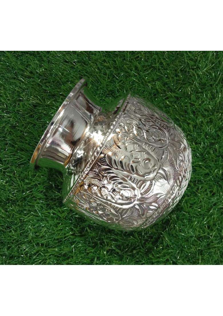 Pure German Silver Kalash for Pooja Chandi Lota Sangli Kalasha for Puja 390GM German Silver Kalash Pot Sombu - Indya